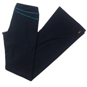 Lucy Navy Blue Wide Leg Yoga Pants Turquoise Detail Size Small Tall